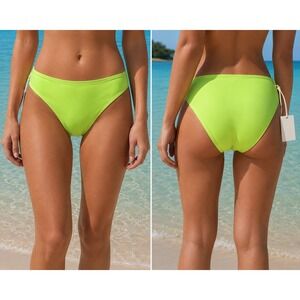 Good American Bikini Bottoms US Medium Key Lime Green High Cut Swim Bottom NWT